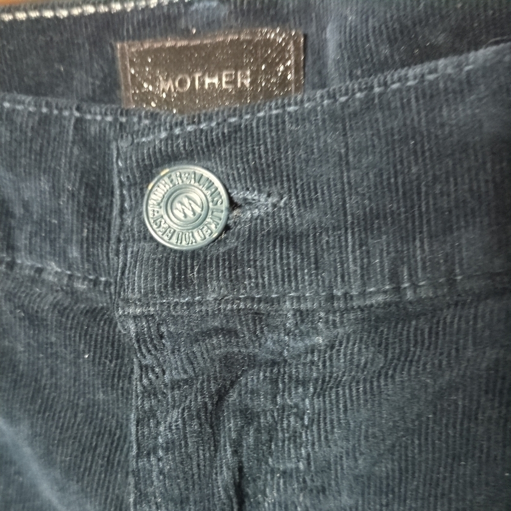 Mother "The Dropout" Corduroy Jeans In Deep Blue Size 25 - Picture 4 of 11